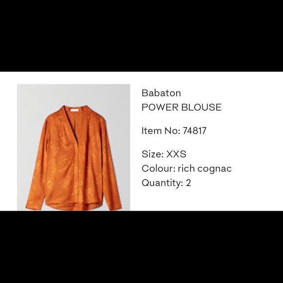 ARITZIA POWER BLOUSE IN RICH COGNAC - Picture 3 of 8